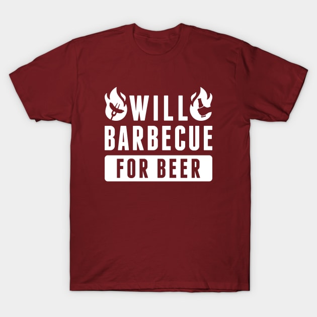 Will Barbecue For Beer T-Shirt by Cherrific